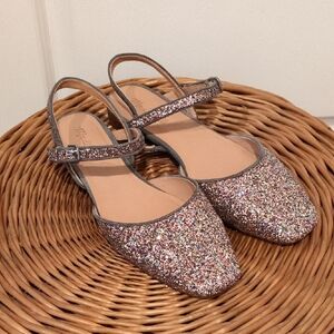 Madewell Glitter Slingback Flats Size 10